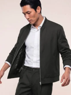 Anzug-Blouson mit Stehkragen