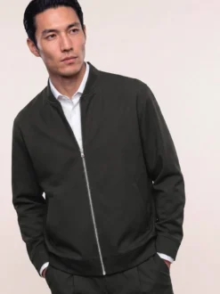Anzug-Blouson mit Stehkragen