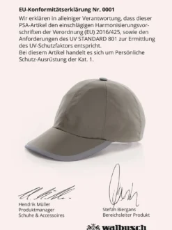 Baseballkappe UV-Schutz