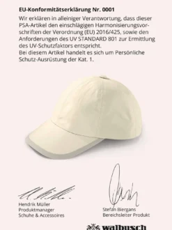 Baseballkappe UV-Schutz