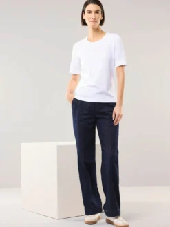 Baumwoll-Basic-Shirt Halbarm