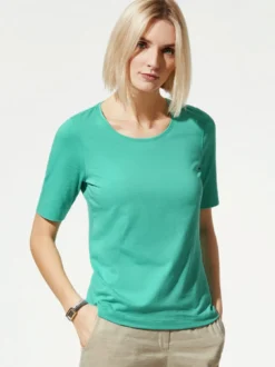 Baumwoll-Basic-Shirt Halbarm