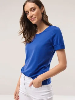 Baumwoll-Basic-Shirt Halbarm