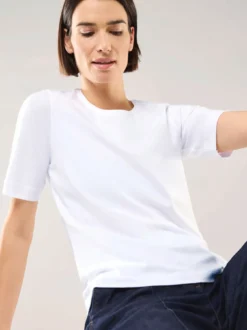 Baumwoll-Basic-Shirt Halbarm