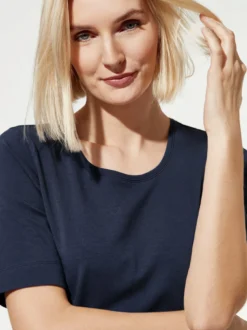 Baumwoll-Basic-Shirt Halbarm
