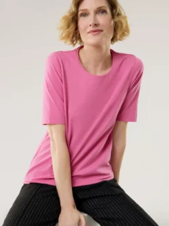 Baumwoll-Basic-Shirt Halbarm