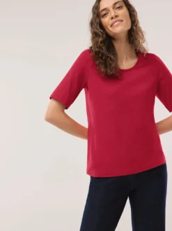 Baumwoll-Basic-Shirt Halbarm