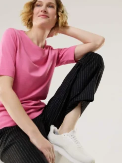 Baumwoll-Basic-Shirt Halbarm