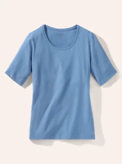 Baumwoll-Basic-Shirt Halbarm