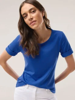 Baumwoll-Basic-Shirt Halbarm
