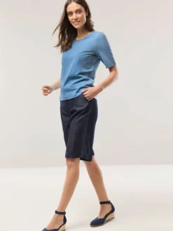Baumwoll-Basic-Shirt Halbarm