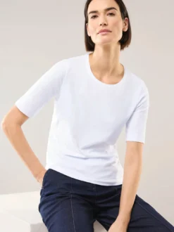 Baumwoll-Basic-Shirt Halbarm