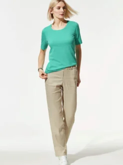 Baumwoll-Basic-Shirt Halbarm