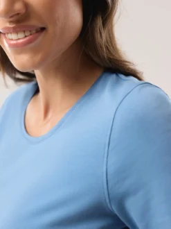 Baumwoll-Basic-Shirt Halbarm