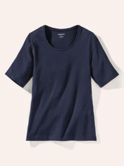 Baumwoll-Basic-Shirt Halbarm