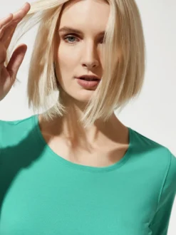 Baumwoll-Basic-Shirt Halbarm