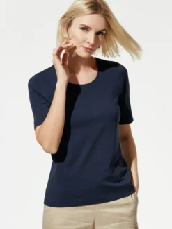 Baumwoll-Basic-Shirt Halbarm