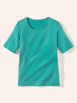 Baumwoll-Basic-Shirt Halbarm