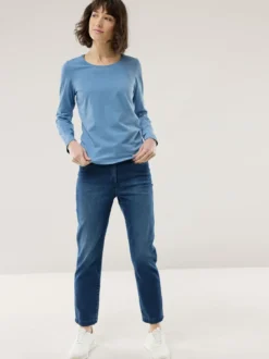 Baumwoll-Basic-Shirt Langarm