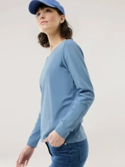 Baumwoll-Basic-Shirt Langarm
