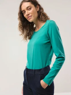 Baumwoll-Basic-Shirt Langarm