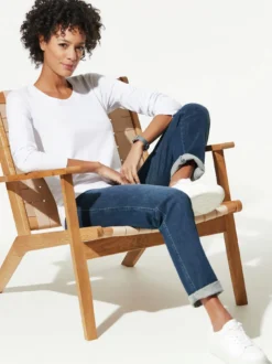 Baumwoll-Basic-Shirt Langarm