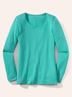 Baumwoll-Basic-Shirt Langarm