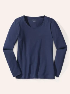 Baumwoll-Basic-Shirt Langarm