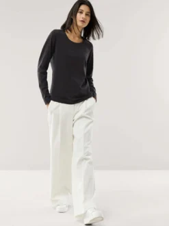 Baumwoll-Basic-Shirt Langarm