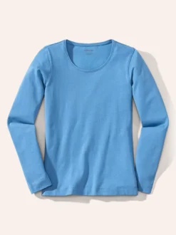 Baumwoll-Basic-Shirt Langarm