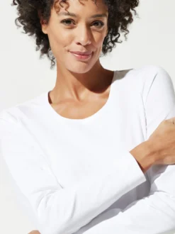 Baumwoll-Basic-Shirt Langarm