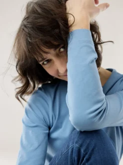 Baumwoll-Basic-Shirt Langarm
