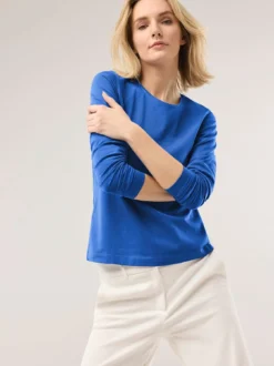 Baumwoll-Basic-Shirt Langarm