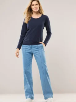 Baumwoll-Basic-Shirt Langarm