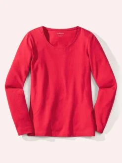 Baumwoll-Basic-Shirt Langarm