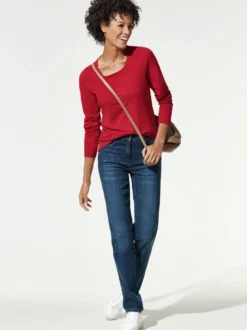 Baumwoll-Basic-Shirt Langarm
