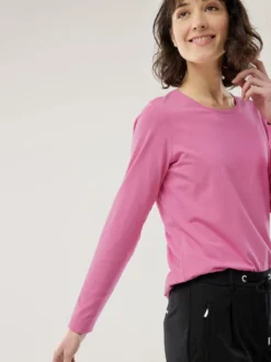 Baumwoll-Basic-Shirt Langarm