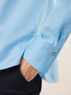 Baumwollbluse mit langer Manschette