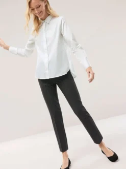 Baumwollbluse mit langer Manschette