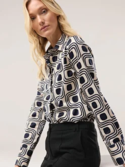 Baumwollbluse mit langer Manschette