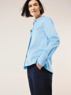 Baumwollbluse mit langer Manschette