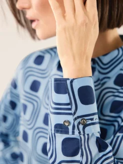 Baumwollbluse mit langer Manschette
