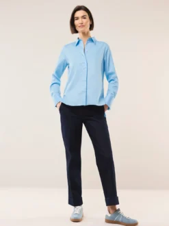 Baumwollbluse mit langer Manschette