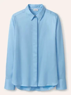 Baumwollbluse mit langer Manschette