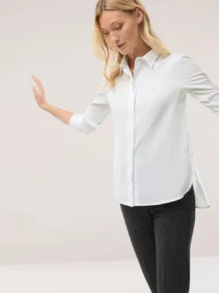 Baumwollbluse mit langer Manschette