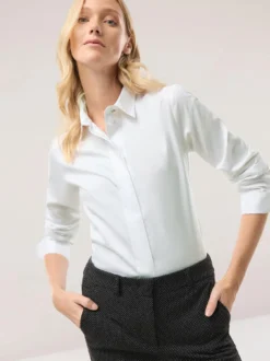 Baumwollbluse mit langer Manschette