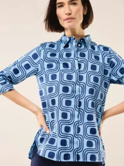 Baumwollbluse mit langer Manschette