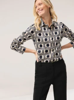 Baumwollbluse mit langer Manschette