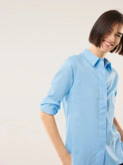 Baumwollbluse mit langer Manschette