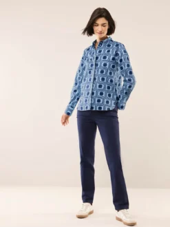 Baumwollbluse mit langer Manschette
